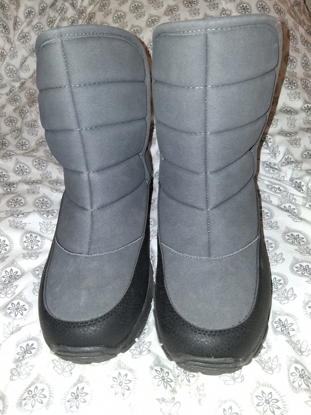 Men's Grey Winter Snow Boots - Comfortable Insulated